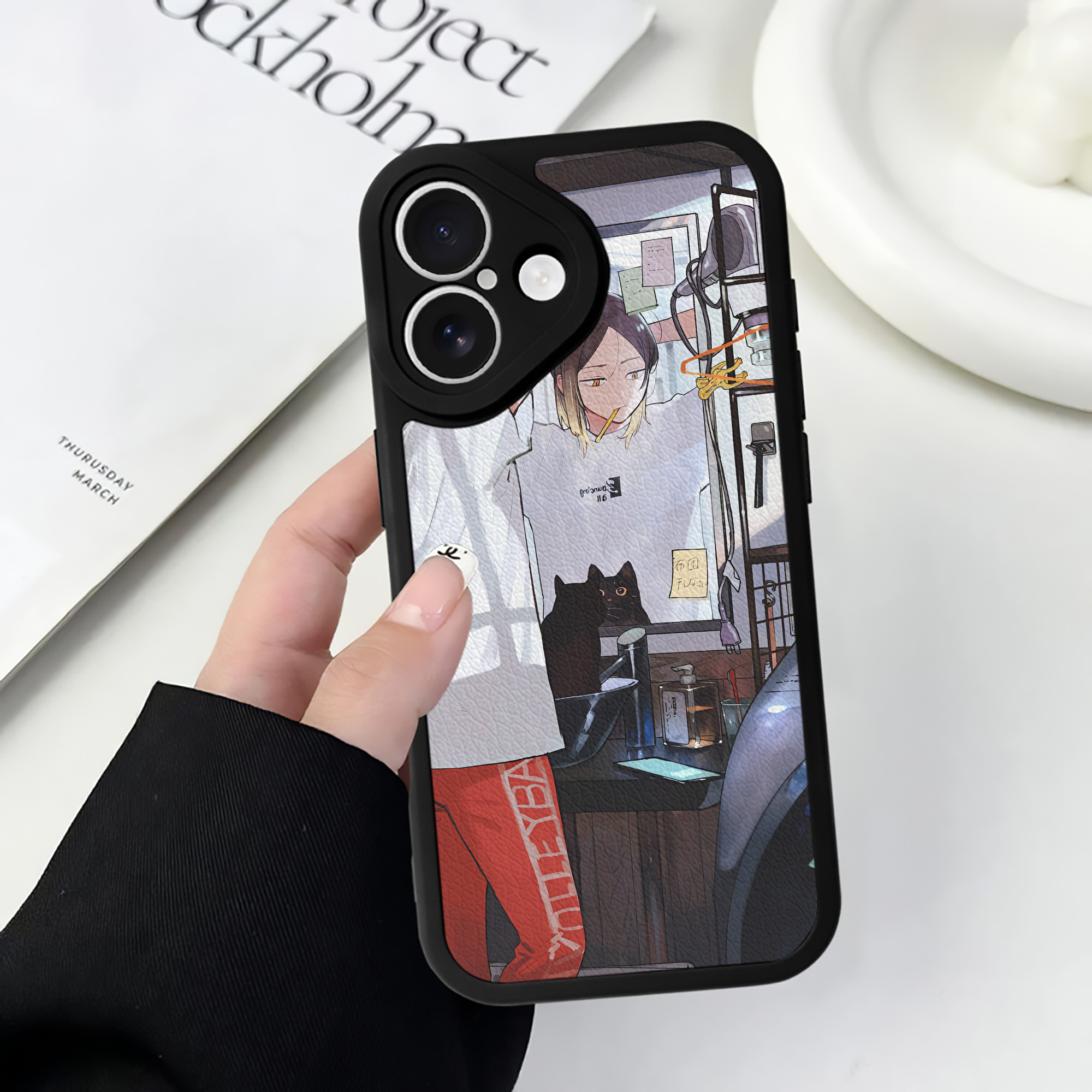 （画像用） ハイキュー!! Haikyu!! 【iPhone 16シリーズ対応】シリコンスマホケース（レザー調） 材質：シリコン